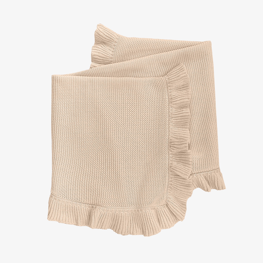 Ruffle Cotton Knitted Baby Blanket
