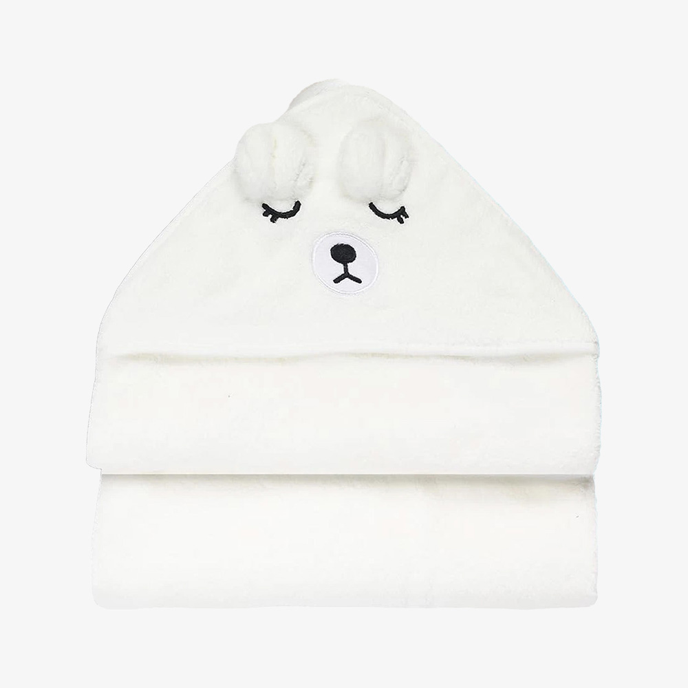 Water-Absorbing Coral Fleece Hooded Towel